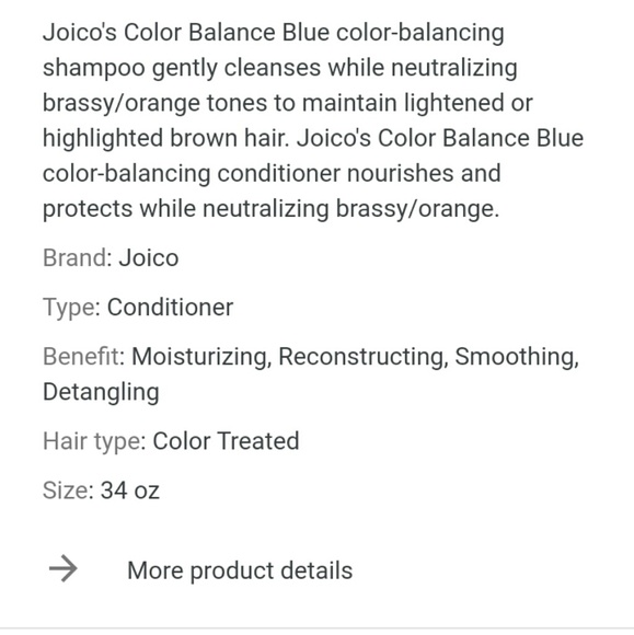 Joico color balance purple conditioner 33.8 oz - Picture 2 of 2